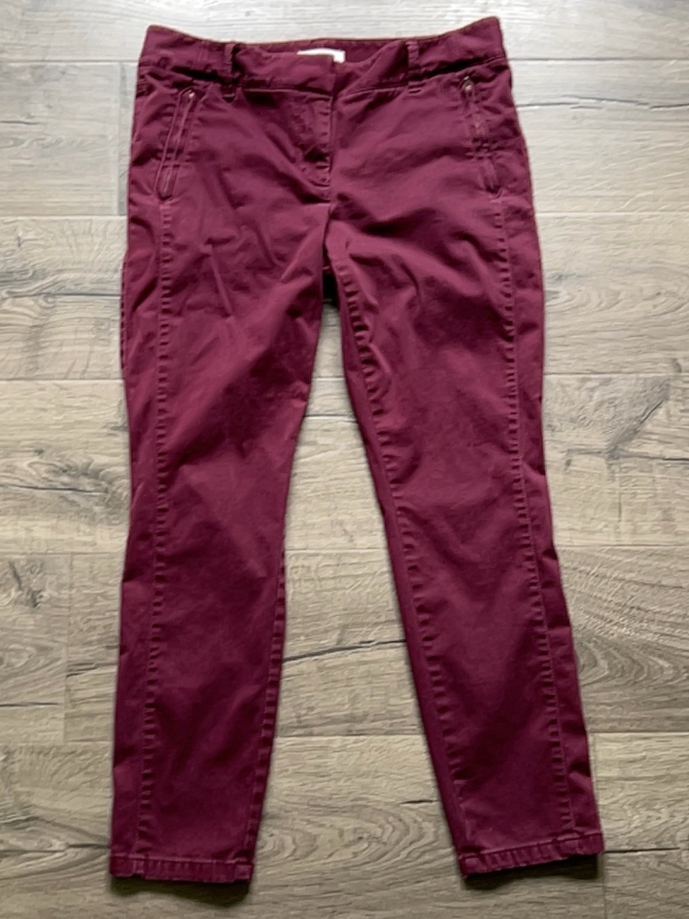 LOFT Slim Ankle Pants in Burgundy Wine